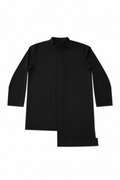 Asymmetric Stand-Collar Jacket in Black